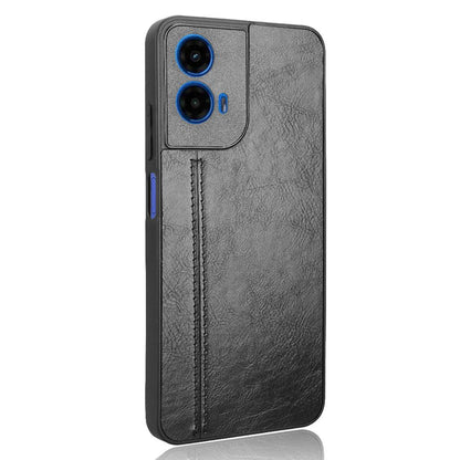 Motorola Moto G45 5G Cow Pattern Sewing Back Cover Phone Case - Premium PU Leather Texture PC + TPU Shockproof Protective Case, Scratch Resistant Slim Lightweight Anti-Fingerprint Full Coverage Mobile Cover