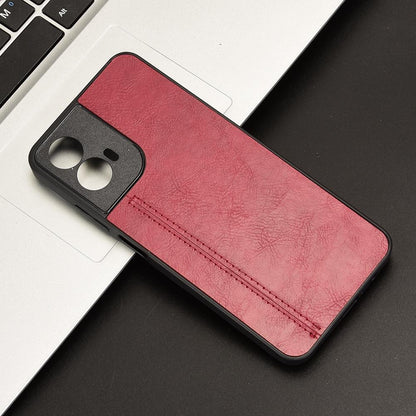 Motorola Moto G45 5G Cow Pattern Sewing Back Cover Phone Case - Premium PU Leather Texture PC + TPU Shockproof Protective Case, Scratch Resistant Slim Lightweight Anti-Fingerprint Full Coverage Mobile Cover