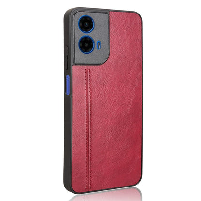Motorola Moto G45 5G Cow Pattern Sewing Back Cover Phone Case - Premium PU Leather Texture PC + TPU Shockproof Protective Case, Scratch Resistant Slim Lightweight Anti-Fingerprint Full Coverage Mobile Cover