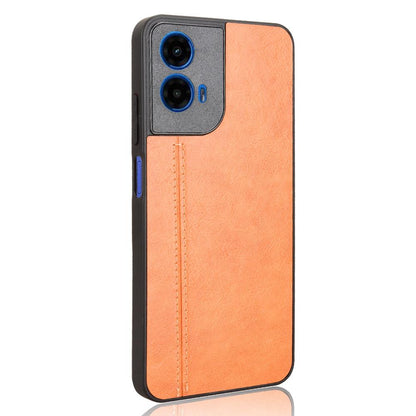 Motorola Moto G45 5G Cow Pattern Sewing Back Cover Phone Case - Premium PU Leather Texture PC + TPU Shockproof Protective Case, Scratch Resistant Slim Lightweight Anti-Fingerprint Full Coverage Mobile Cover