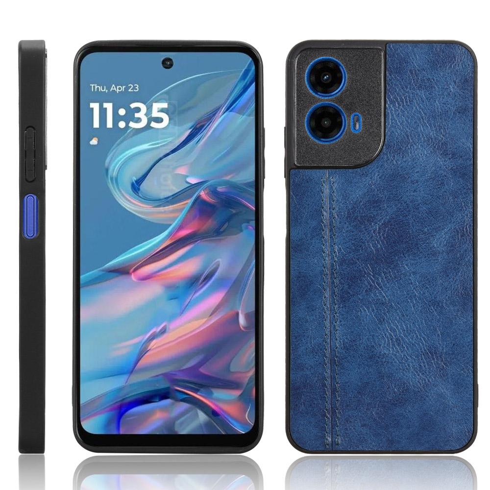 Motorola Moto G45 5G Cow Pattern Sewing Back Cover Phone Case - Premium PU Leather Texture PC + TPU Shockproof Protective Case, Scratch Resistant Slim Lightweight Anti-Fingerprint Full Coverage Mobile Cover