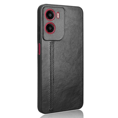 Motorola Moto G05 Cow Pattern Sewing Back Cover Phone Case - Premium PU Leather Texture PC + TPU Shockproof Protective Case, Scratch Resistant Slim Lightweight Anti-Fingerprint Full Coverage Mobile Cover