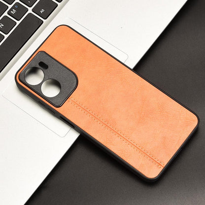 Motorola Moto G05 Cow Pattern Sewing Back Cover Phone Case - Premium PU Leather Texture PC + TPU Shockproof Protective Case, Scratch Resistant Slim Lightweight Anti-Fingerprint Full Coverage Mobile Cover