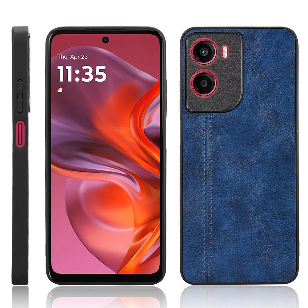 Motorola Moto G05 Cow Pattern Sewing Back Cover Phone Case - Premium PU Leather Texture PC + TPU Shockproof Protective Case, Scratch Resistant Slim Lightweight Anti-Fingerprint Full Coverage Mobile Cover