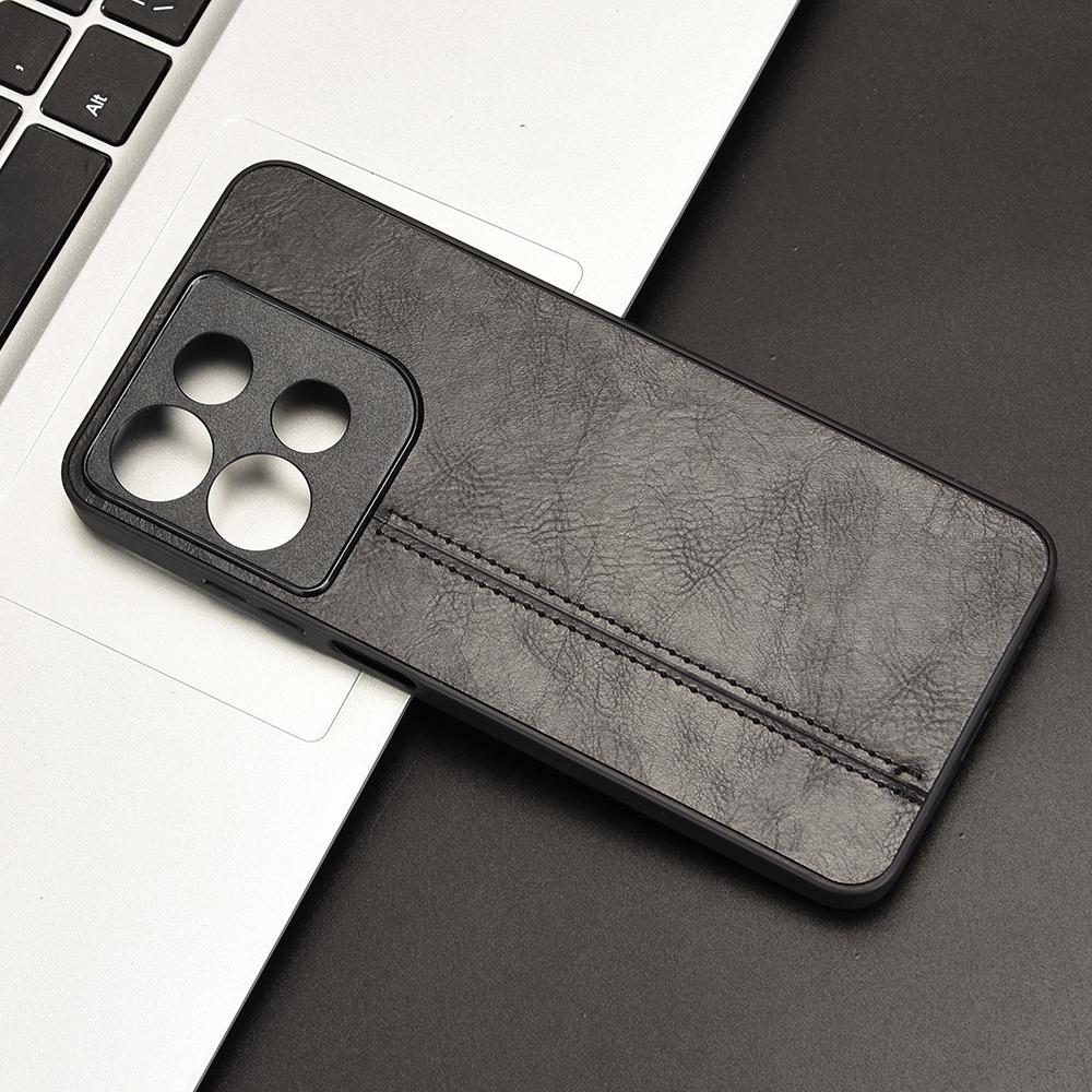 Motorola Moto G15 Cow Pattern Sewing Back Cover Phone Case - Premium PU Leather Texture PC + TPU Shockproof Protective Case, Scratch Resistant Slim Lightweight Anti-Fingerprint Full Coverage Mobile Cover