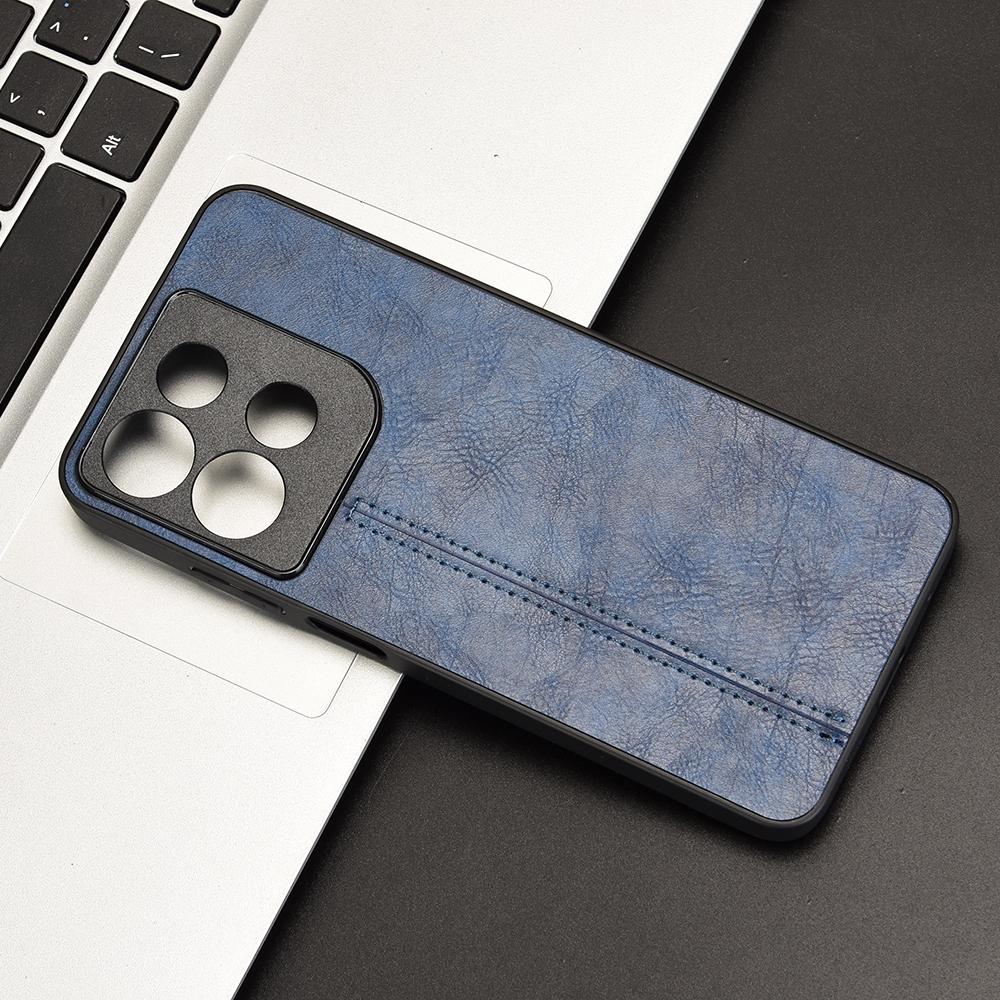 Motorola Moto G15 Cow Pattern Sewing Back Cover Phone Case - Premium PU Leather Texture PC + TPU Shockproof Protective Case, Scratch Resistant Slim Lightweight Anti-Fingerprint Full Coverage Mobile Cover
