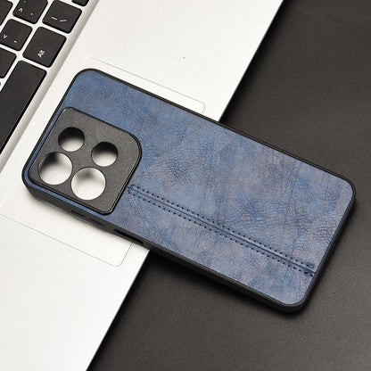 Motorola Moto G15 Power Cow Pattern Sewing Back Cover Phone Case - Premium PU Leather Texture PC + TPU Shockproof Protective Case, Scratch Resistant Slim Lightweight Anti-Fingerprint Full Coverage Mobile Cover