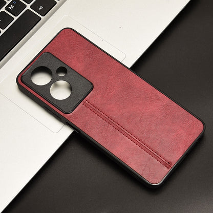 OPPO A79 5G Cow Pattern Sewing Back Cover Phone Case - Premium PU Leather Texture PC + TPU Shockproof Protective Case, Scratch Resistant Slim Lightweight Anti-Fingerprint Full Coverage Mobile Cover