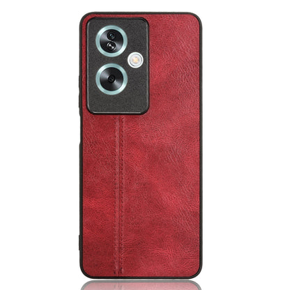 OPPO A79 5G Cow Pattern Sewing Back Cover Phone Case - Premium PU Leather Texture PC + TPU Shockproof Protective Case, Scratch Resistant Slim Lightweight Anti-Fingerprint Full Coverage Mobile Cover