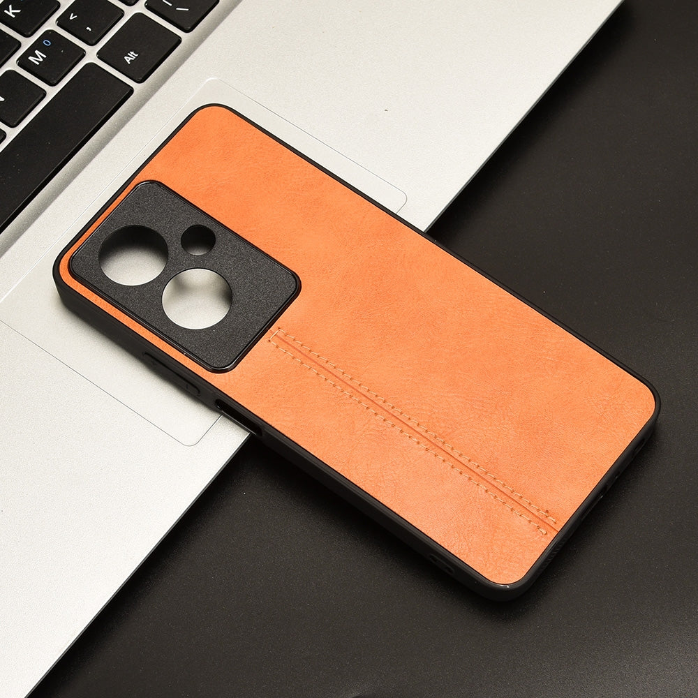 OPPO A79 5G Cow Pattern Sewing Back Cover Phone Case - Premium PU Leather Texture PC + TPU Shockproof Protective Case, Scratch Resistant Slim Lightweight Anti-Fingerprint Full Coverage Mobile Cover