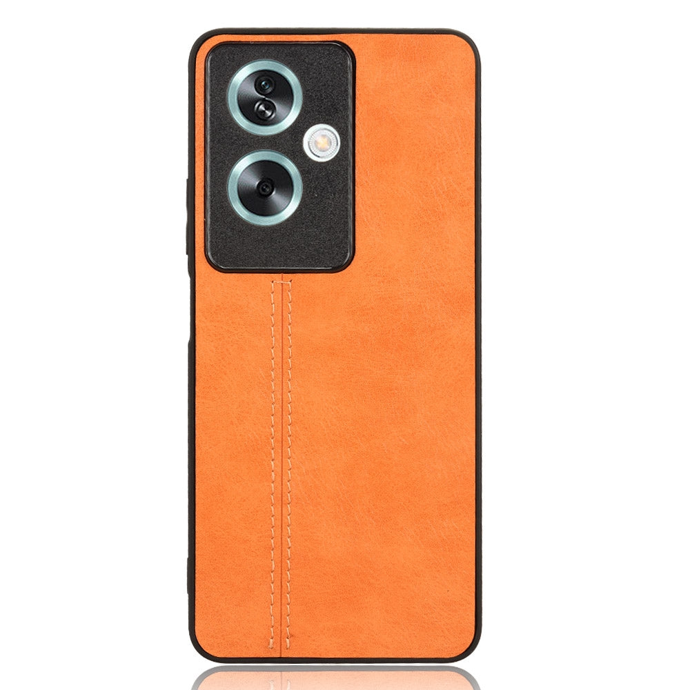 OPPO A79 5G Cow Pattern Sewing Back Cover Phone Case - Premium PU Leather Texture PC + TPU Shockproof Protective Case, Scratch Resistant Slim Lightweight Anti-Fingerprint Full Coverage Mobile Cover