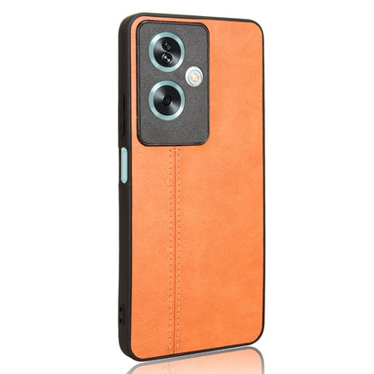 OPPO A79 5G Cow Pattern Sewing Back Cover Phone Case - Premium PU Leather Texture PC + TPU Shockproof Protective Case, Scratch Resistant Slim Lightweight Anti-Fingerprint Full Coverage Mobile Cover