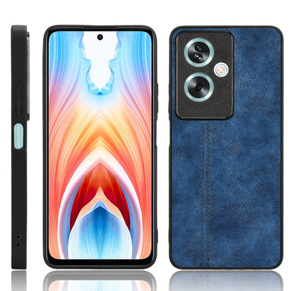 OPPO A79 5G Cow Pattern Sewing Back Cover Phone Case - Premium PU Leather Texture PC + TPU Shockproof Protective Case, Scratch Resistant Slim Lightweight Anti-Fingerprint Full Coverage Mobile Cover