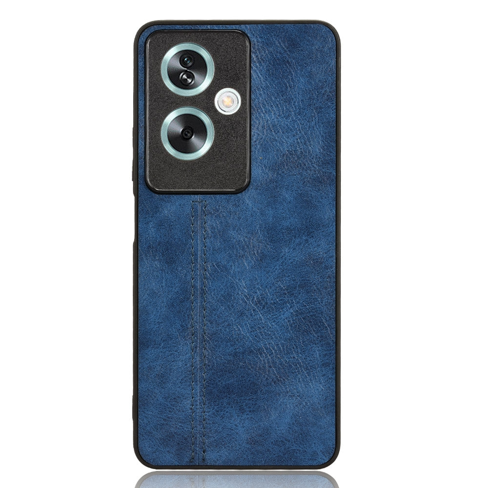 OPPO A79 5G Cow Pattern Sewing Back Cover Phone Case - Premium PU Leather Texture PC + TPU Shockproof Protective Case, Scratch Resistant Slim Lightweight Anti-Fingerprint Full Coverage Mobile Cover