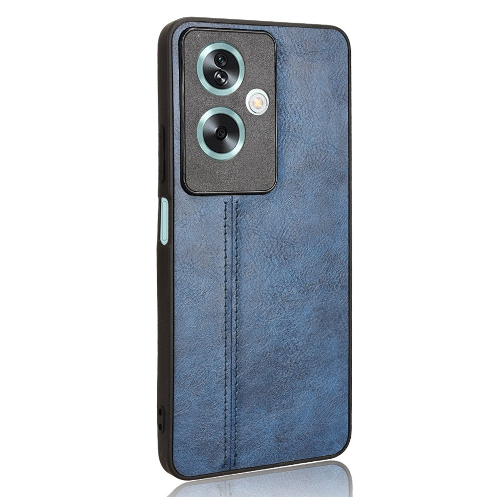 OPPO A79 5G Cow Pattern Sewing Back Cover Phone Case - Premium PU Leather Texture PC + TPU Shockproof Protective Case, Scratch Resistant Slim Lightweight Anti-Fingerprint Full Coverage Mobile Cover