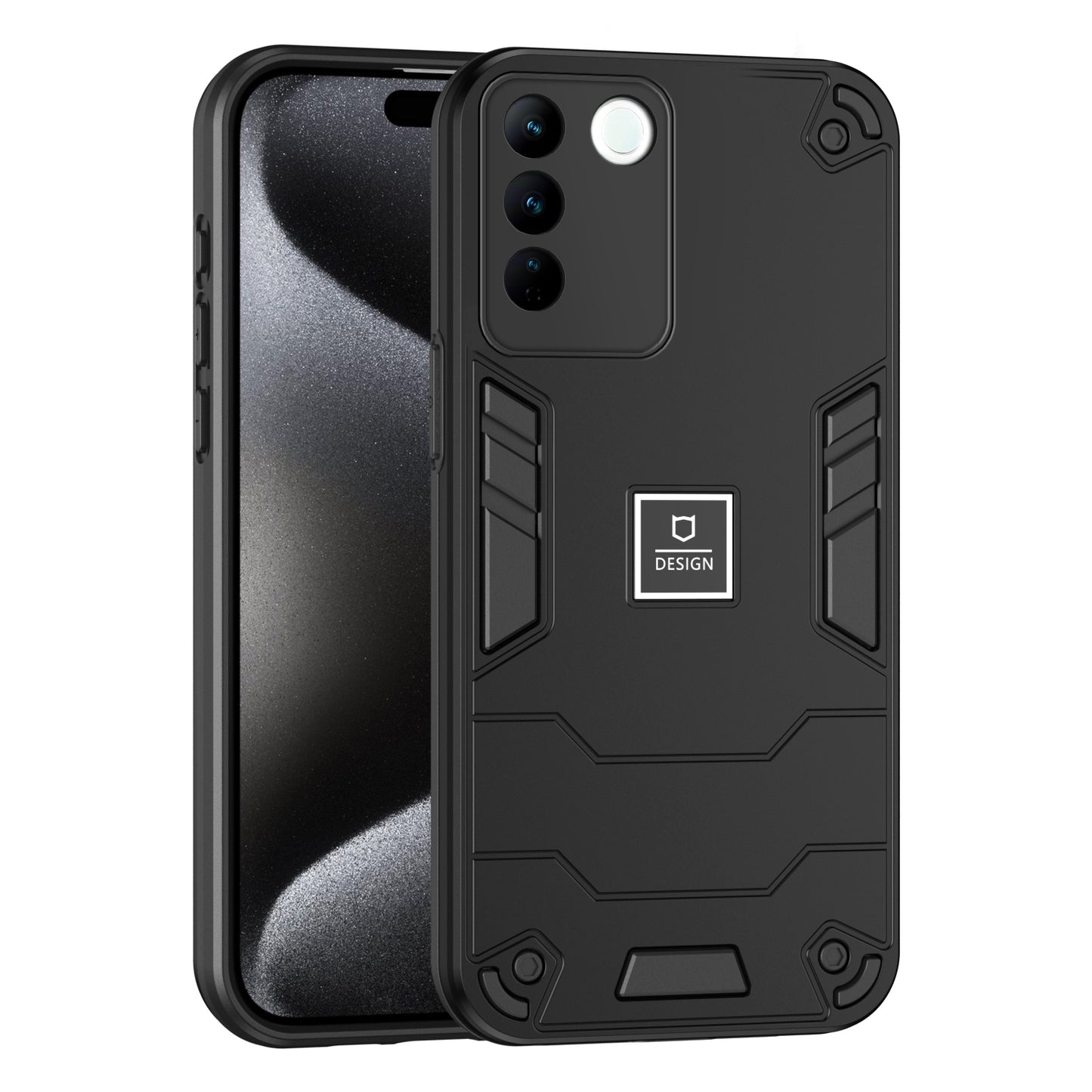 vivo V27 2 in 1 Shockproof Phone Case, Rugged TPU+PC, Oil-Proof & Fingerprint Resistant, with Magnet-Ready