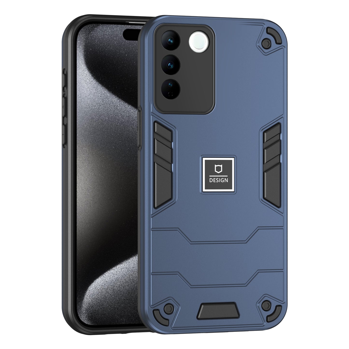 vivo V27 2 in 1 Shockproof Phone Case, Rugged TPU+PC, Oil-Proof & Fingerprint Resistant, with Magnet-Ready