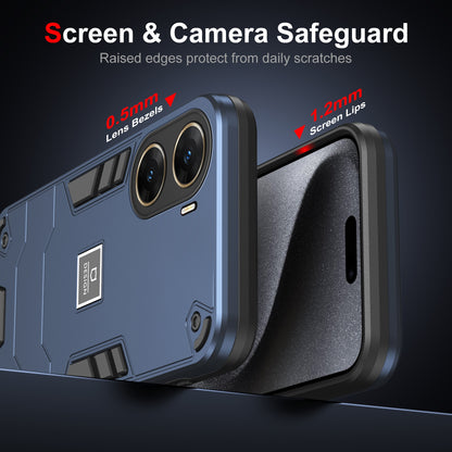 vivo V29e 2 in 1 Shockproof Phone Case, Rugged TPU+PC, Oil-Proof & Fingerprint Resistant, with Magnet-Ready