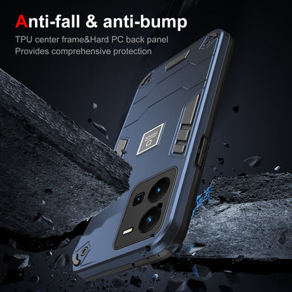 vivo Y35 2 in 1 Shockproof Phone Case, Rugged TPU+PC, Oil-Proof & Fingerprint Resistant, with Magnet-Ready