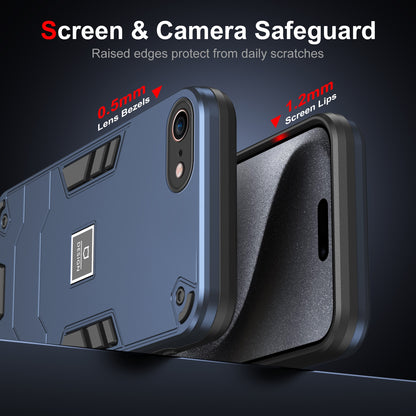 iPhone SE 2022 2 in 1 Shockproof Phone Case, Rugged TPU+PC, Oil-Proof & Fingerprint Resistant, with Magnet-Ready