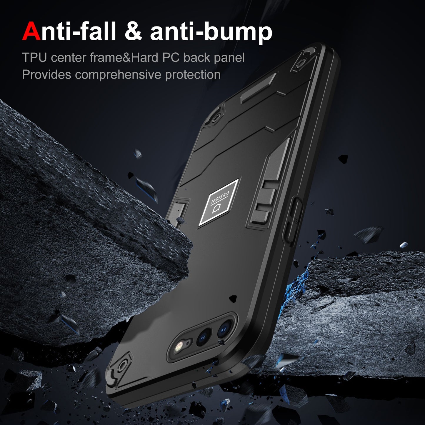 iPhone 8 Plus 2 in 1 Shockproof Phone Case, Rugged TPU+PC, Oil-Proof & Fingerprint Resistant, with Magnet-Ready