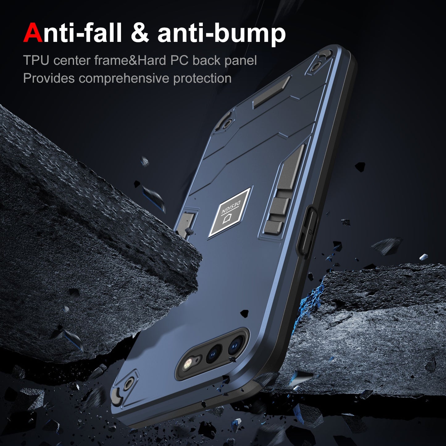 iPhone 8 Plus 2 in 1 Shockproof Phone Case, Rugged TPU+PC, Oil-Proof & Fingerprint Resistant, with Magnet-Ready