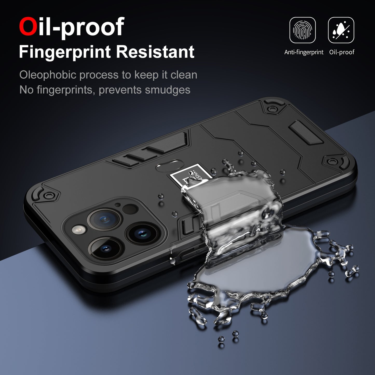 iPhone 14 Pro 2 in 1 Shockproof Phone Case, Rugged TPU+PC, Oil-Proof & Fingerprint Resistant, with Magnet-Ready