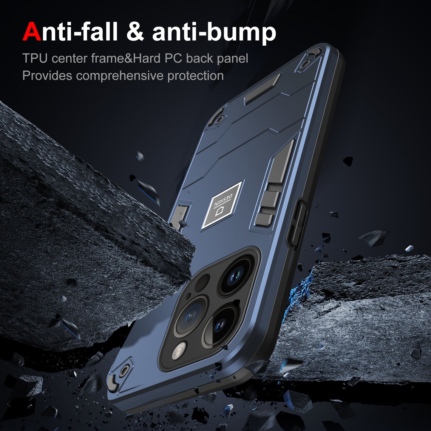 iPhone 14 Pro Max 2 in 1 Shockproof Phone Case, Rugged TPU+PC, Oil-Proof & Fingerprint Resistant, with Magnet-Ready