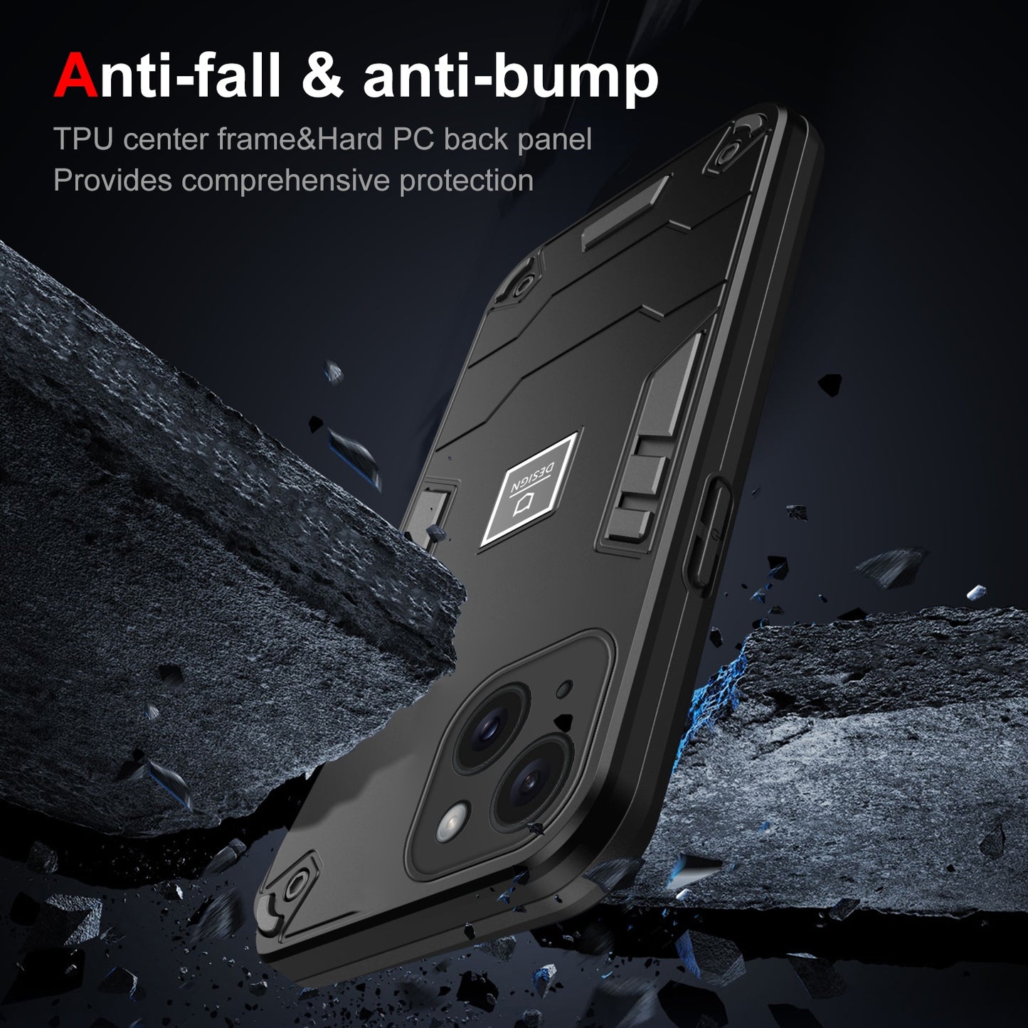 iPhone 15 Plus 2 in 1 Shockproof Phone Case, Rugged TPU+PC, Oil-Proof & Fingerprint Resistant, with Magnet-Ready