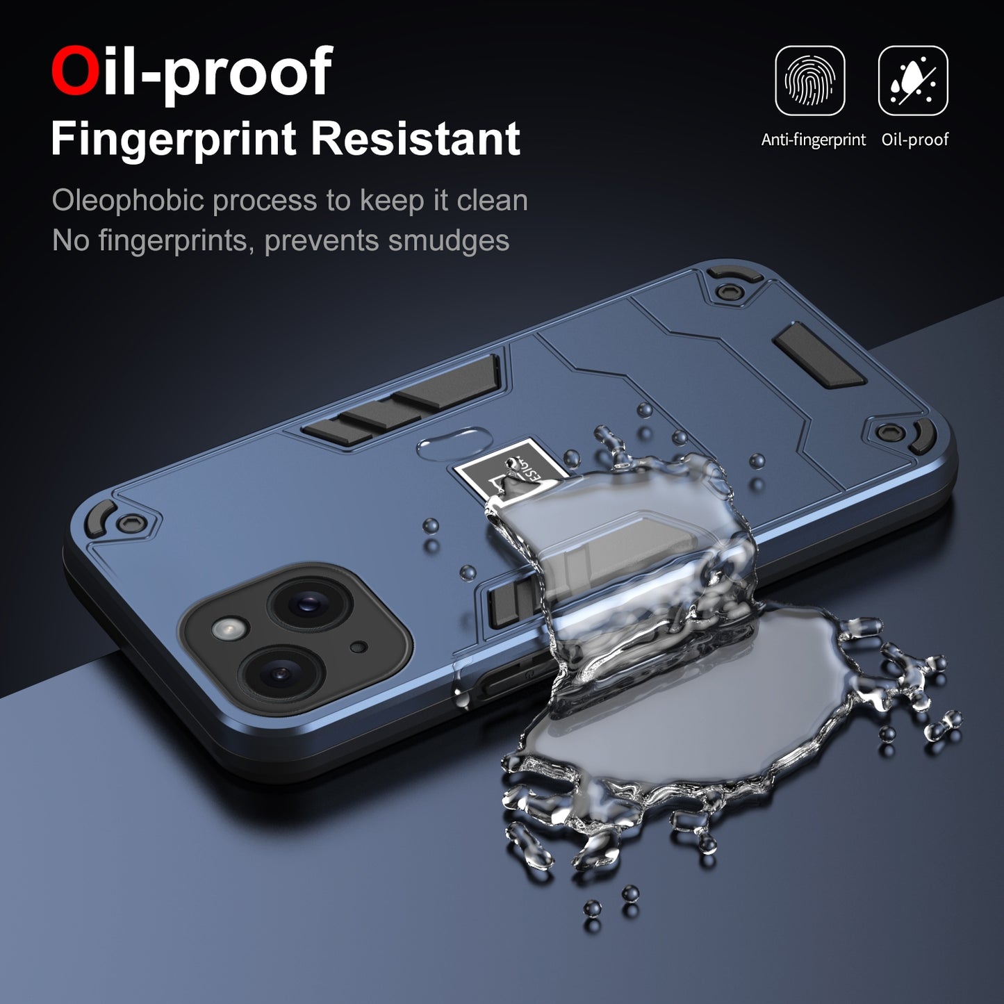 iPhone 15 Plus 2 in 1 Shockproof Phone Case, Rugged TPU+PC, Oil-Proof & Fingerprint Resistant, with Magnet-Ready