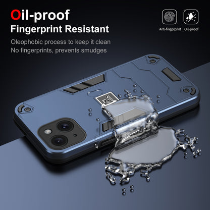 iPhone 15 Plus 2 in 1 Shockproof Phone Case, Rugged TPU+PC, Oil-Proof & Fingerprint Resistant, with Magnet-Ready