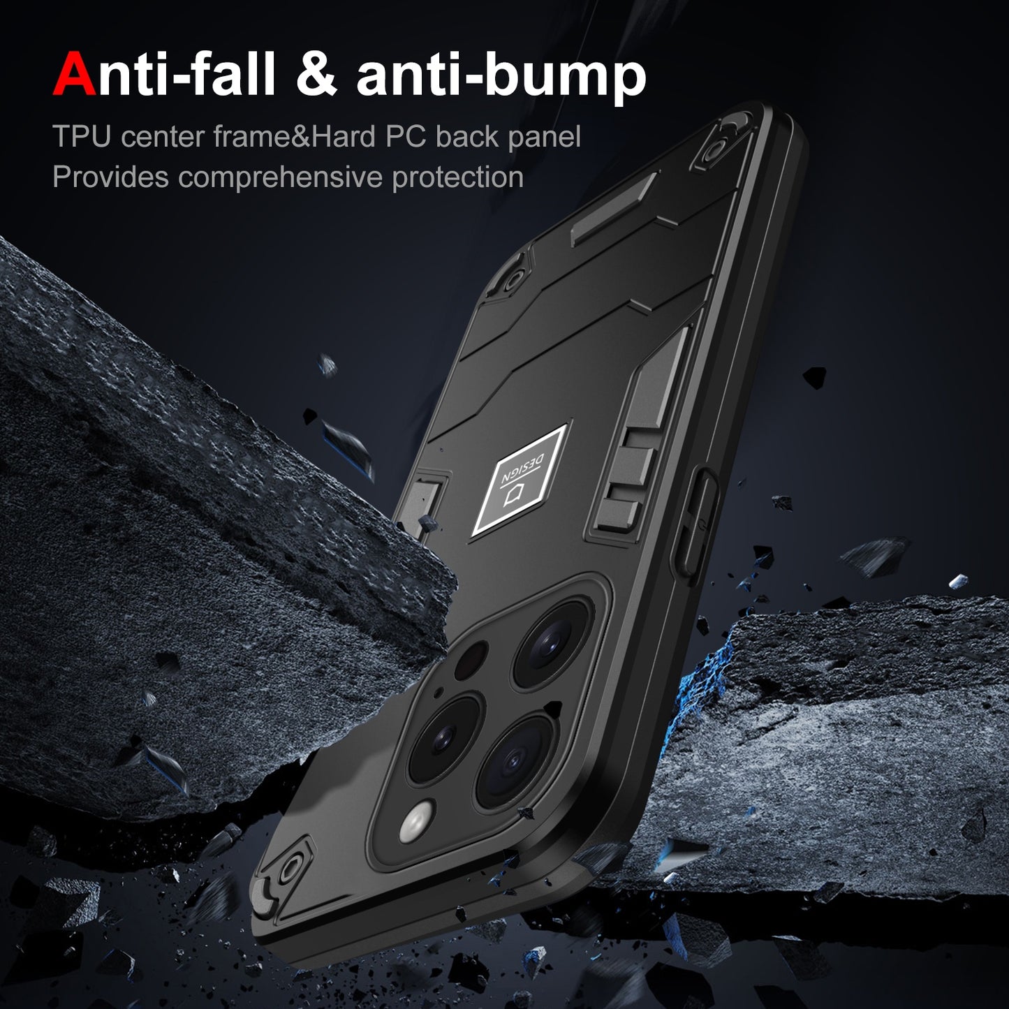 iPhone 15 Pro 2 in 1 Shockproof Phone Case, Rugged TPU+PC, Oil-Proof & Fingerprint Resistant, with Magnet-Ready