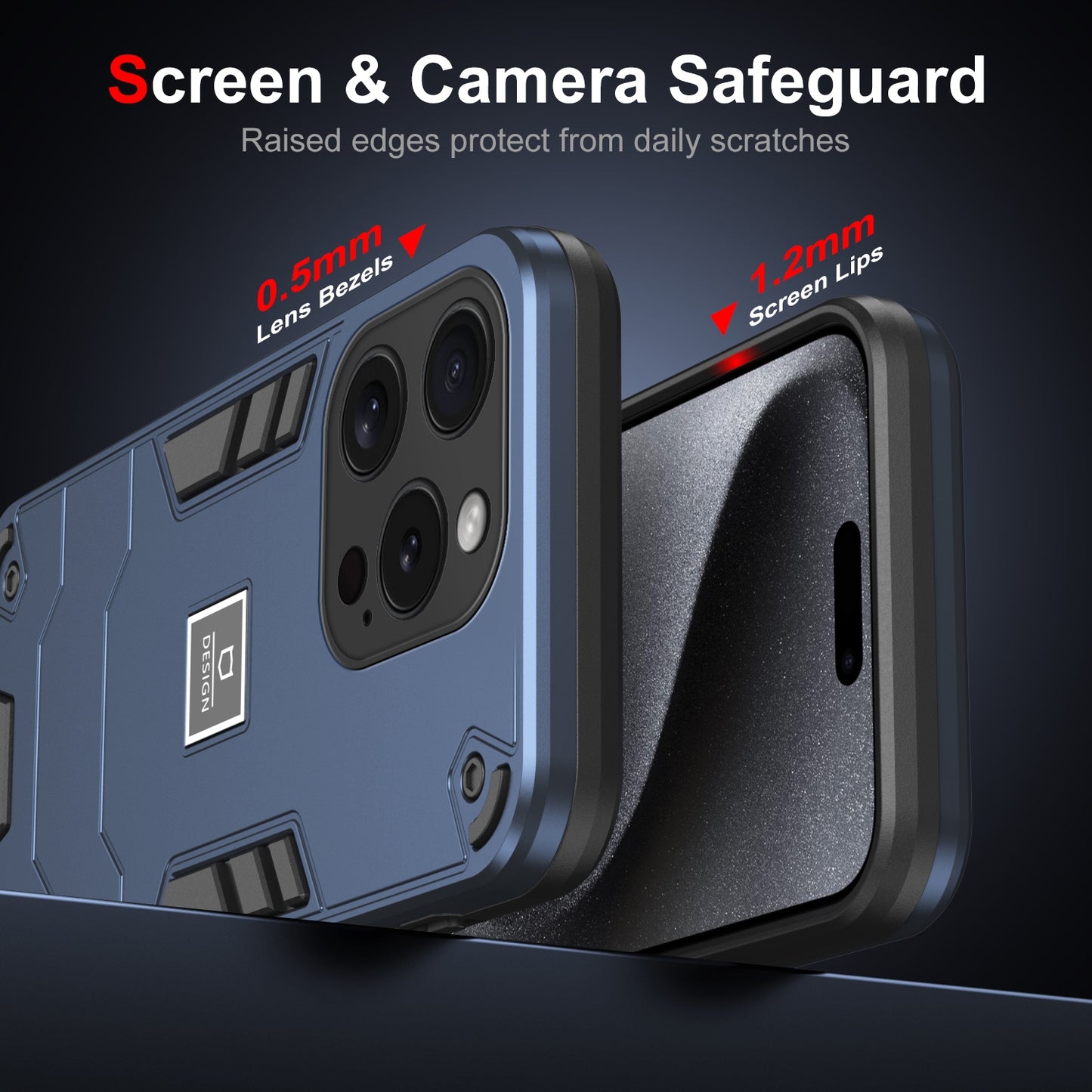 iPhone 15 Pro 2 in 1 Shockproof Phone Case, Rugged TPU+PC, Oil-Proof & Fingerprint Resistant, with Magnet-Ready