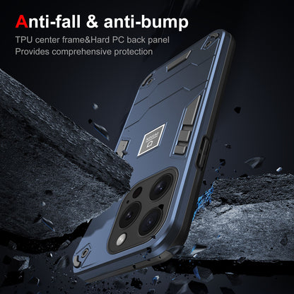 iPhone 15 Pro Max 2 in 1 Shockproof Phone Case, Rugged TPU+PC, Oil-Proof & Fingerprint Resistant, with Magnet-Ready