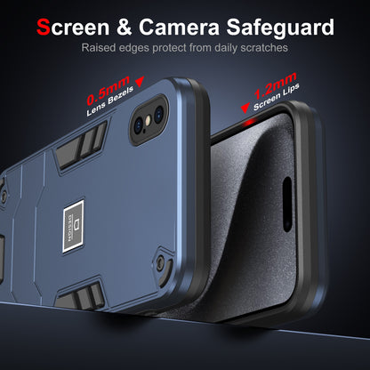 iPhone XS 2 in 1 Shockproof Phone Case, Rugged TPU+PC, Oil-Proof & Fingerprint Resistant, with Magnet-Ready