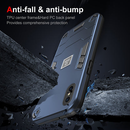 iPhone XS 2 in 1 Shockproof Phone Case, Rugged TPU+PC, Oil-Proof & Fingerprint Resistant, with Magnet-Ready
