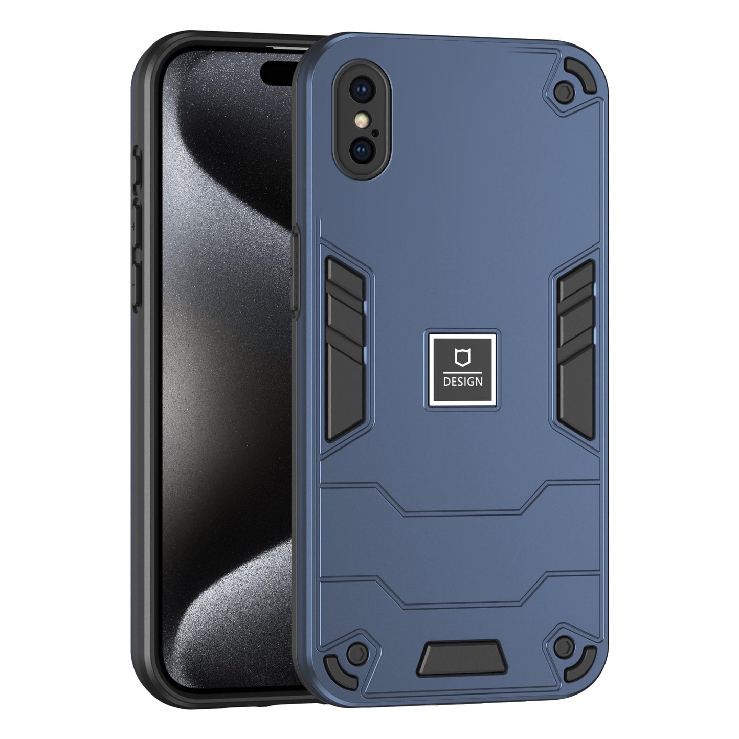 iPhone X 2 in 1 Shockproof Phone Case, Rugged TPU+PC, Oil-Proof & Fingerprint Resistant, with Magnet-Ready