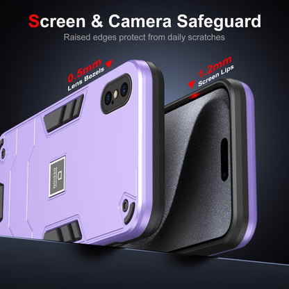 iPhone X 2 in 1 Shockproof Phone Case, Rugged TPU+PC, Oil-Proof & Fingerprint Resistant, with Magnet-Ready