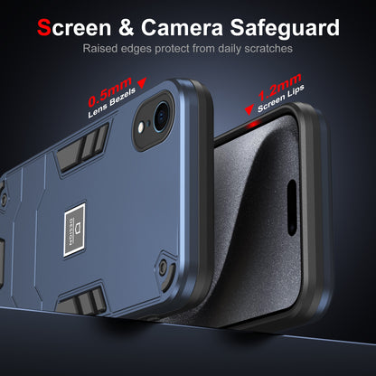 iPhone XR 2 in 1 Shockproof Phone Case, Rugged TPU+PC, Oil-Proof & Fingerprint Resistant, with Magnet-Ready