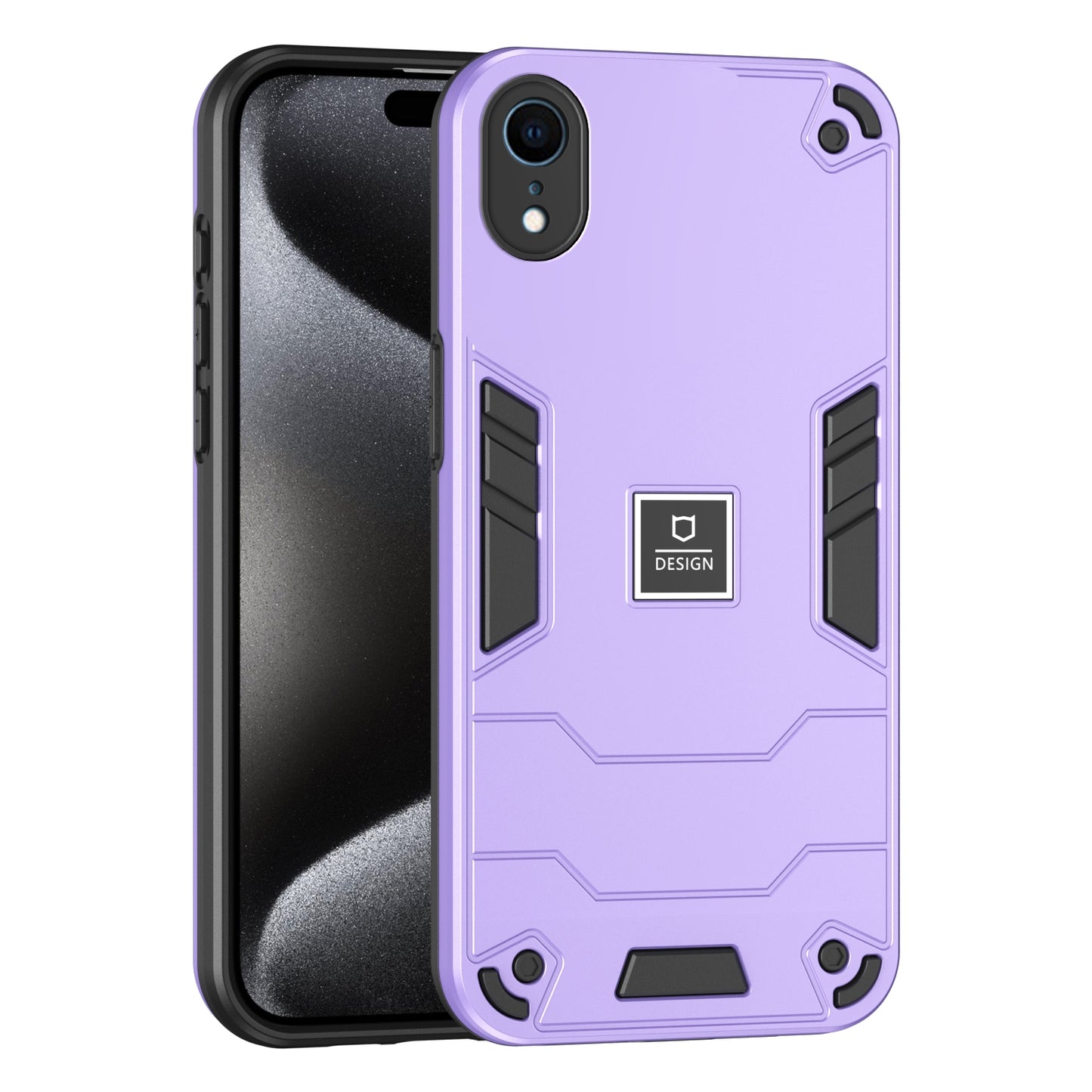 iPhone XR 2 in 1 Shockproof Phone Case, Rugged TPU+PC, Oil-Proof & Fingerprint Resistant, with Magnet-Ready