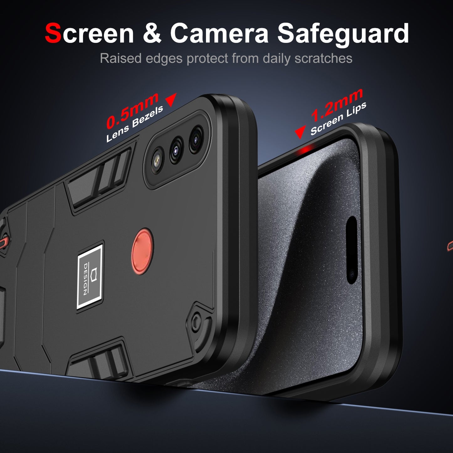 Motorola Moto E7 Power 2 in 1 Shockproof Phone Case, Rugged TPU+PC, Oil-Proof & Fingerprint Resistant, with Magnet-Ready