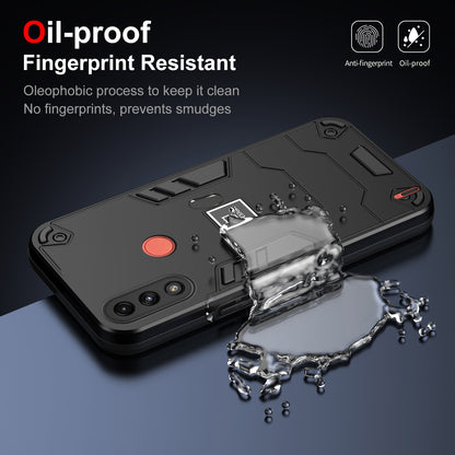 Motorola Moto E7 Power 2 in 1 Shockproof Phone Case, Rugged TPU+PC, Oil-Proof & Fingerprint Resistant, with Magnet-Ready