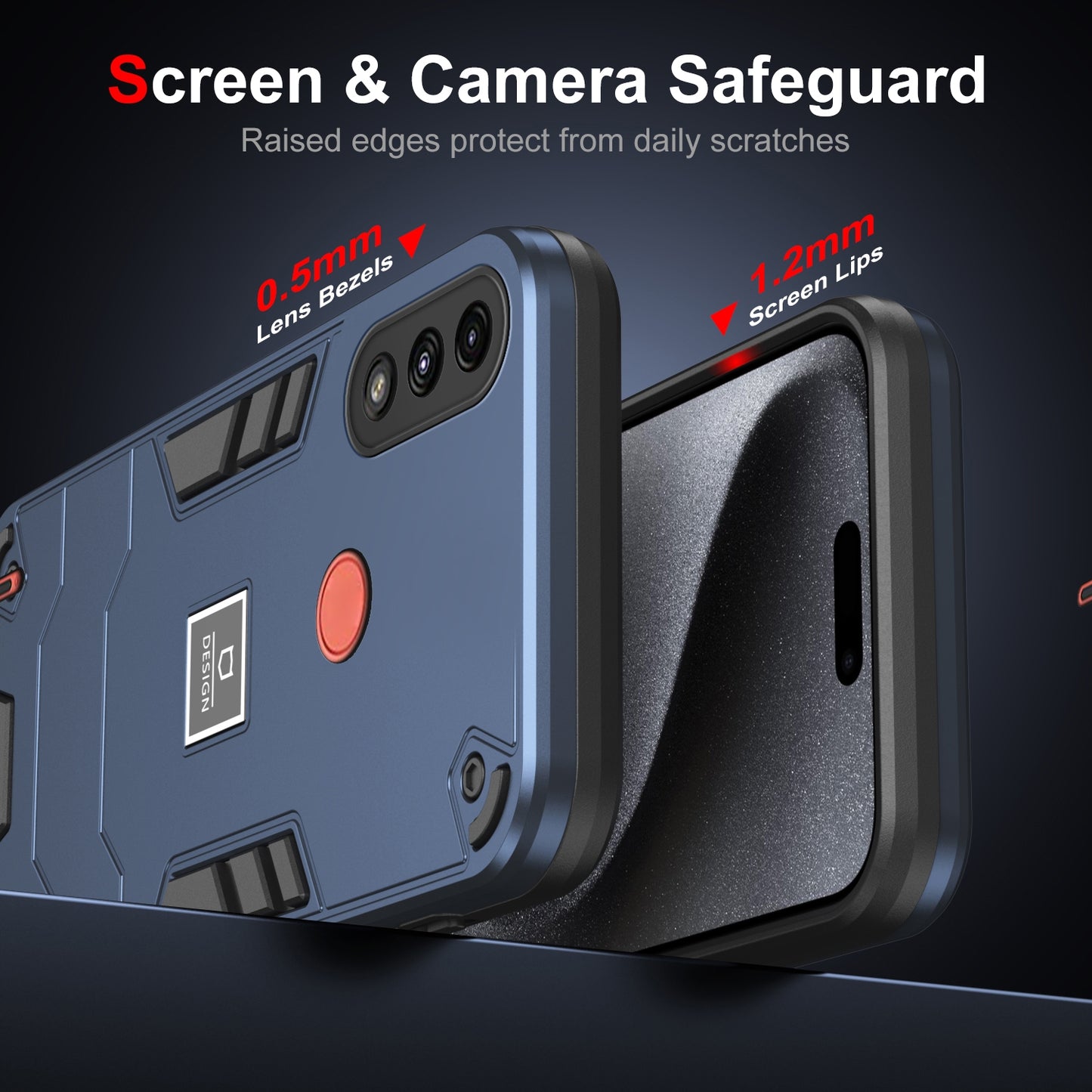 Motorola Moto E7 Power 2 in 1 Shockproof Phone Case, Rugged TPU+PC, Oil-Proof & Fingerprint Resistant, with Magnet-Ready