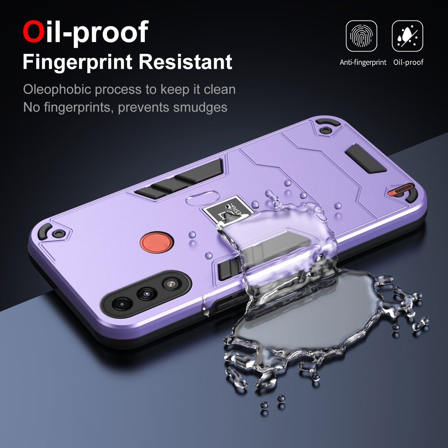 Motorola Moto E7 Power 2 in 1 Shockproof Phone Case, Rugged TPU+PC, Oil-Proof & Fingerprint Resistant, with Magnet-Ready