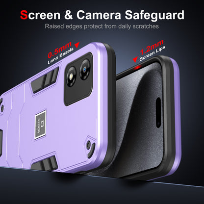 Motorola Moto E13 2 in 1 Shockproof Phone Case, Rugged TPU+PC, Oil-Proof & Fingerprint Resistant, with Magnet-Ready