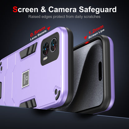 Motorola Edge 30 Neo 2 in 1 Shockproof Phone Case, Rugged TPU+PC, Oil-Proof & Fingerprint Resistant, with Magnet-Ready