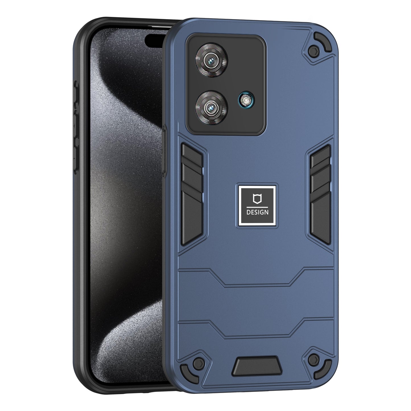 Motorola Edge 40 Neo 2 in 1 Shockproof Phone Case, Rugged TPU+PC, Oil-Proof & Fingerprint Resistant, with Magnet-Ready