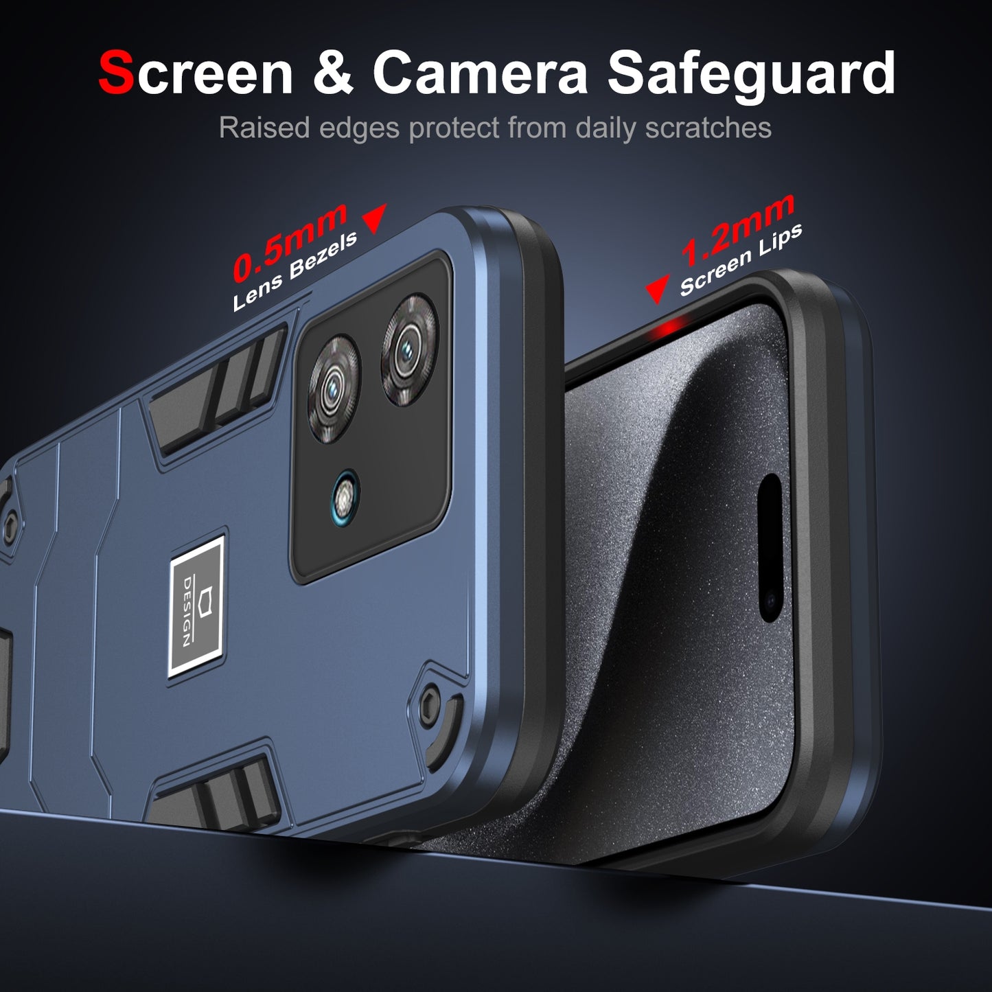 Motorola Edge 40 Neo 2 in 1 Shockproof Phone Case, Rugged TPU+PC, Oil-Proof & Fingerprint Resistant, with Magnet-Ready