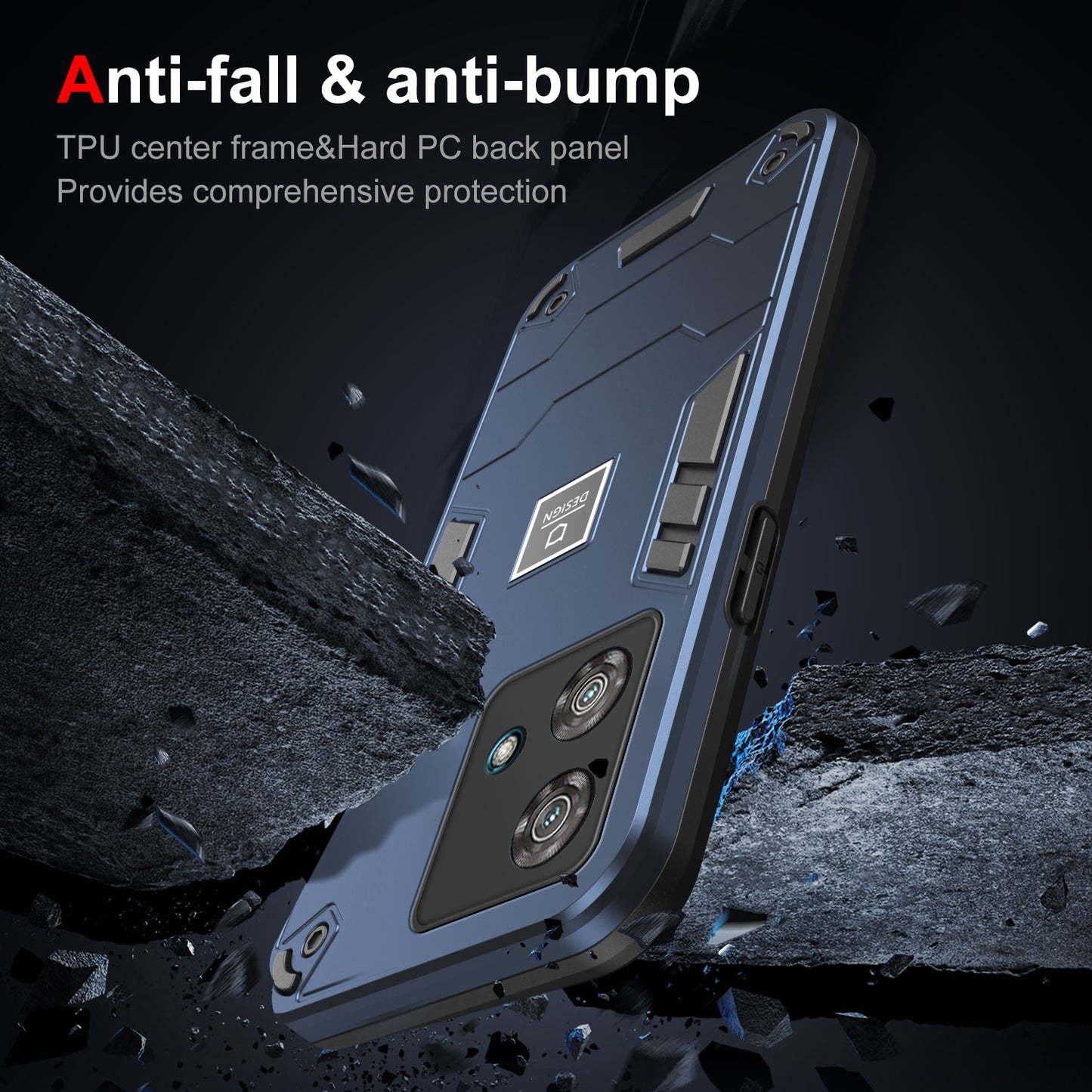 Motorola Edge 40 Neo 2 in 1 Shockproof Phone Case, Rugged TPU+PC, Oil-Proof & Fingerprint Resistant, with Magnet-Ready
