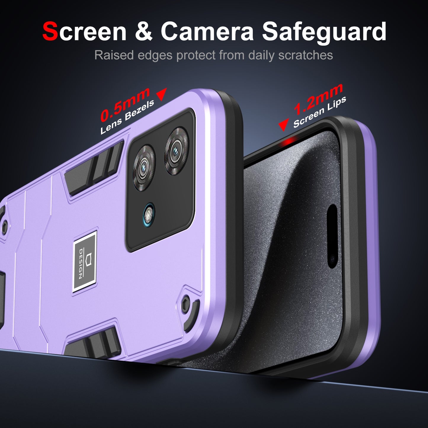 Motorola Edge 40 Neo 2 in 1 Shockproof Phone Case, Rugged TPU+PC, Oil-Proof & Fingerprint Resistant, with Magnet-Ready